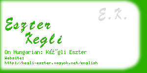 eszter kegli business card